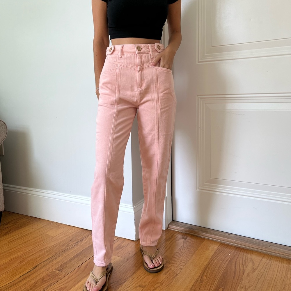 NWOT Free People pastel pink high rise pants